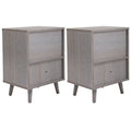 OWSOO ,Of 2 Low 2 Low Bedside Set Of 2 - Bedside Table With Drawer Compartment Room Bedroom Furniture Low And Drawer Table Bedside Cabinet Sofa End Side And Drawer (2) Bedside Cabinet Room