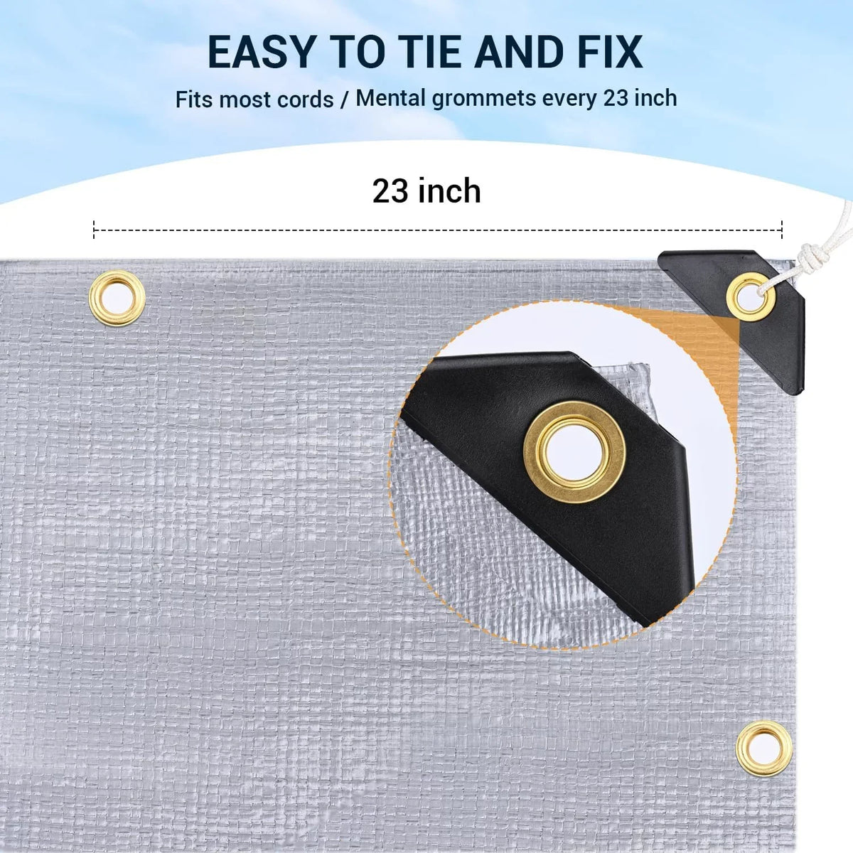 Tarps Heavy Duty Waterproof 12? X 20?, Extra Thick 16 Mil, Tear & Fade protected, 100% UV Blocking, Outdoor Tarp with Reinforced Grommets for Roof, Camping, Patio, Pool, vessel(Silver/Black)