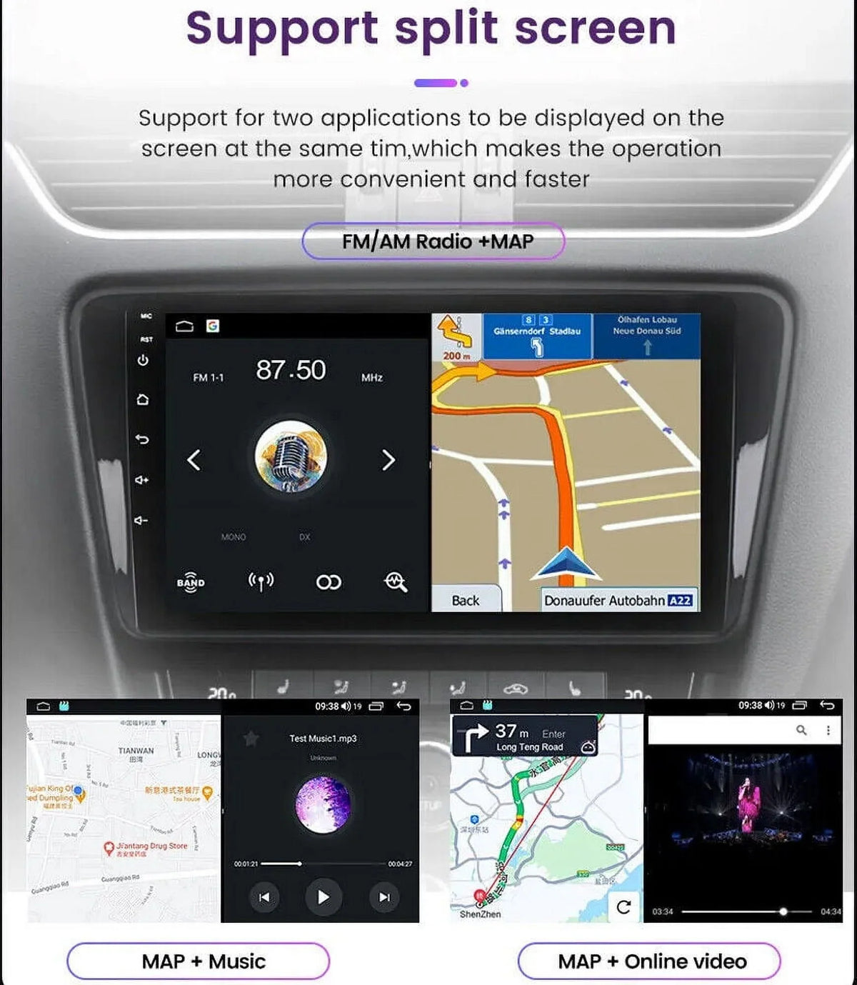 Android 12 Car Stereo Radio for  Tundra (07-13) Sequoia (08-17), 4+32GB GPS Navigation 10.1 Inch QLED Touchscreen Carplay/Android Auto DSP +AHD Camera
