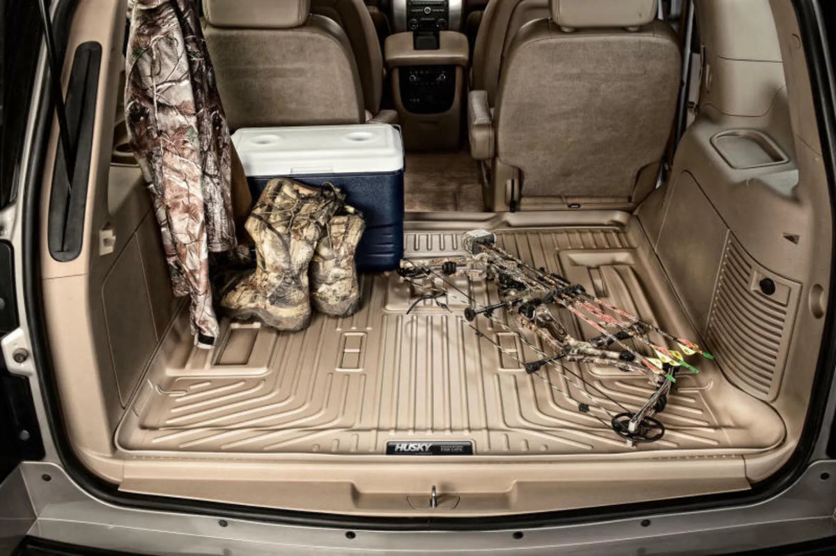 Husky by RealTruck Weatherbeater Series Cargo Liner Behind 2nd Seat Black appropriate with 15-20 Cadillac Escalade/Chevrolet Tahoe/GMC Yukon; fits back of 2nd row over folded flat 3rd row Seats