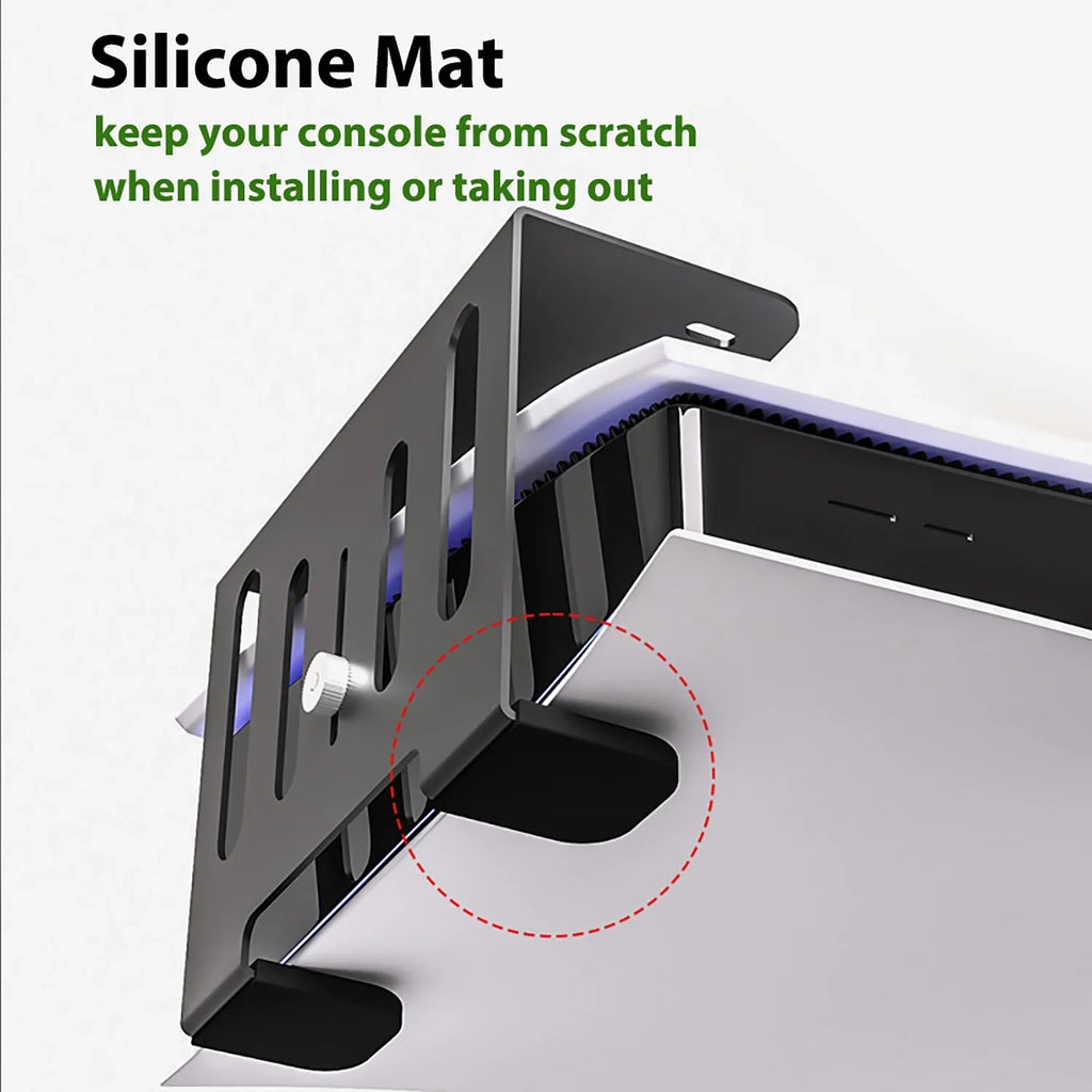 Liboer Under Desk Holder for PS5 Console, Strong Metal Material, Save Space Mounting, Black