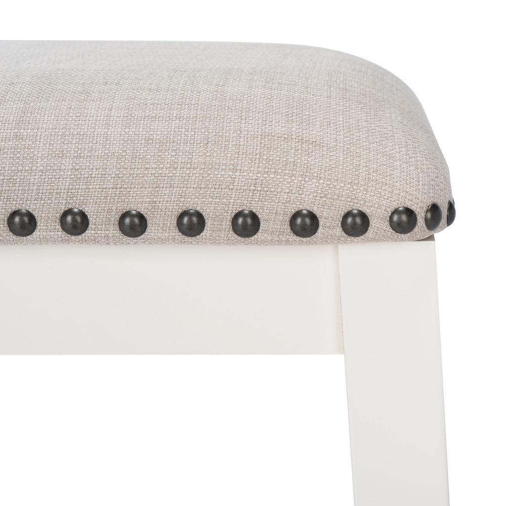 H). D x 25 in. W x 13 in. SAFAVIEH Aero Mid-Century Counter Stool, White, Set of 2 (18.8 in