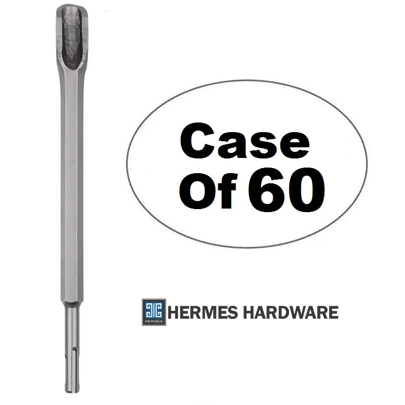 Groove SDS Plus Chisel (14x250x22mm) Case of 60Pc ( $5/each). x 0.86 In. Hermes Hardware 10 In