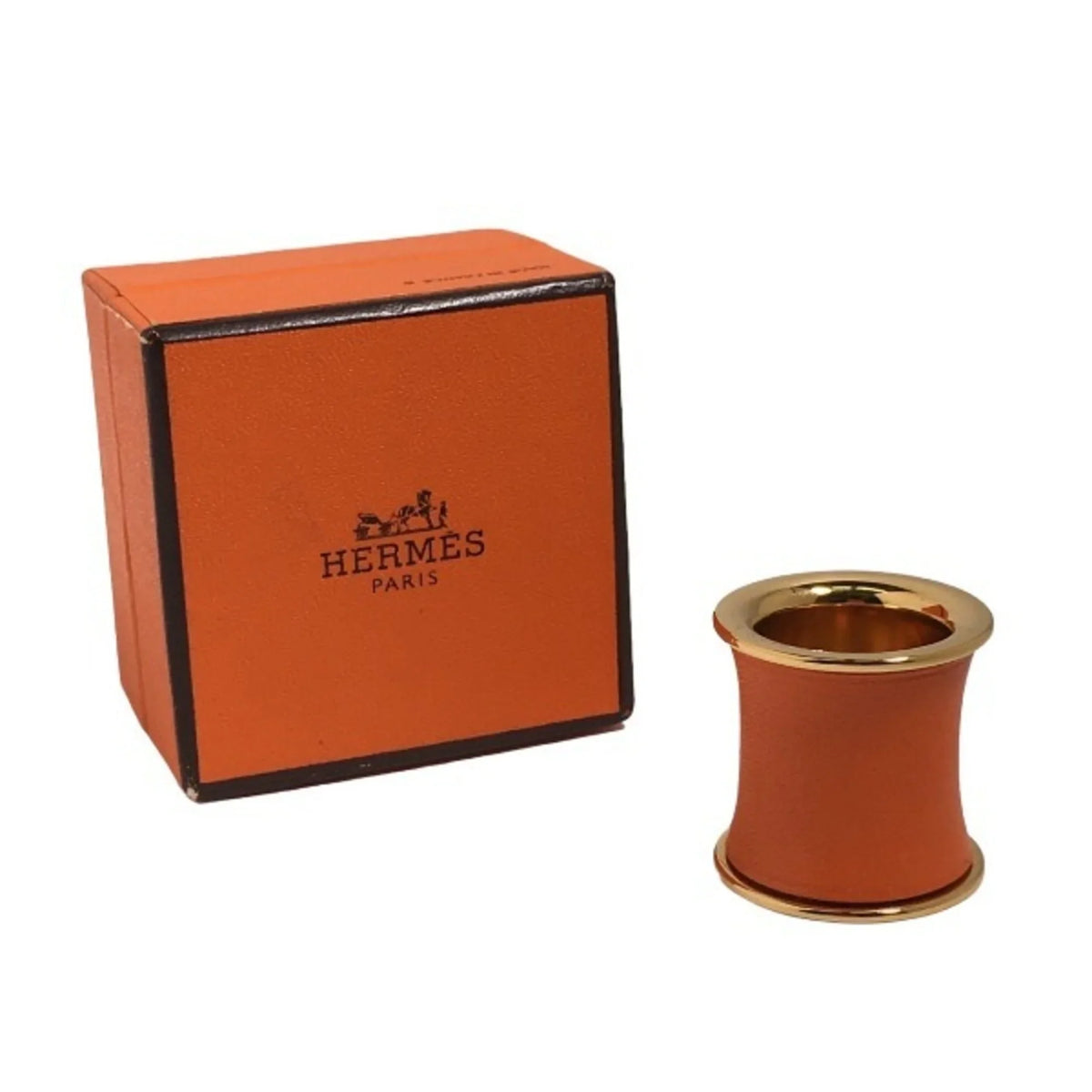 Pre-Owned HERMES Accessories Swift x GP Hermes Orange Scarf Ring (Good)