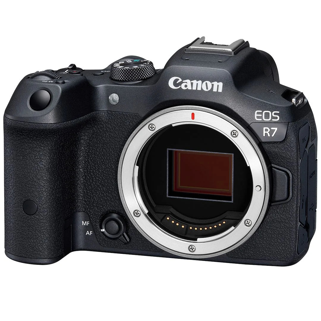 EOS R7 Mirrorless Camera (Body Only) with SanDisk 64GB Memory Card + Case + Tripod + SV Premium Accessory Bundle