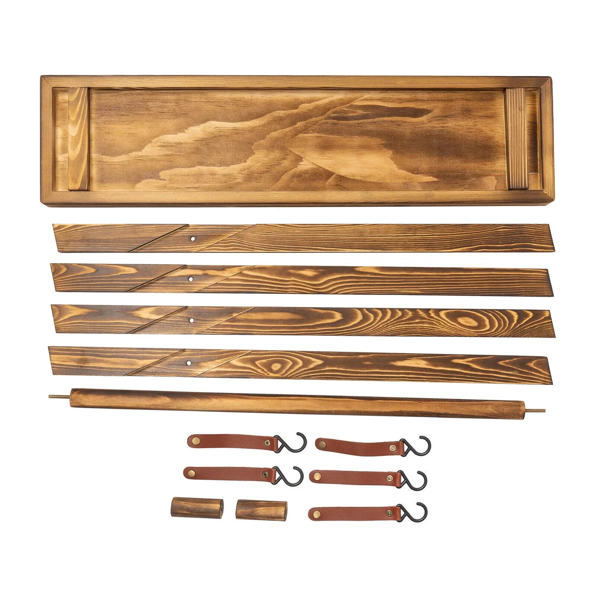 Miumaeov Wooden Portable Picnic Rack Outdoor Grill Rack Storage Table Shelf for Picnic, Camping, BBQ