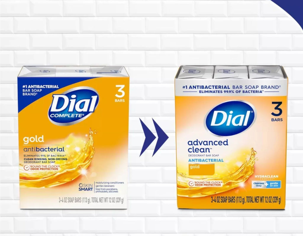 Dial Antibacterial Deodorant Soap Bar, Gold, 4 oz bars, 3 ea (Pack of 4)