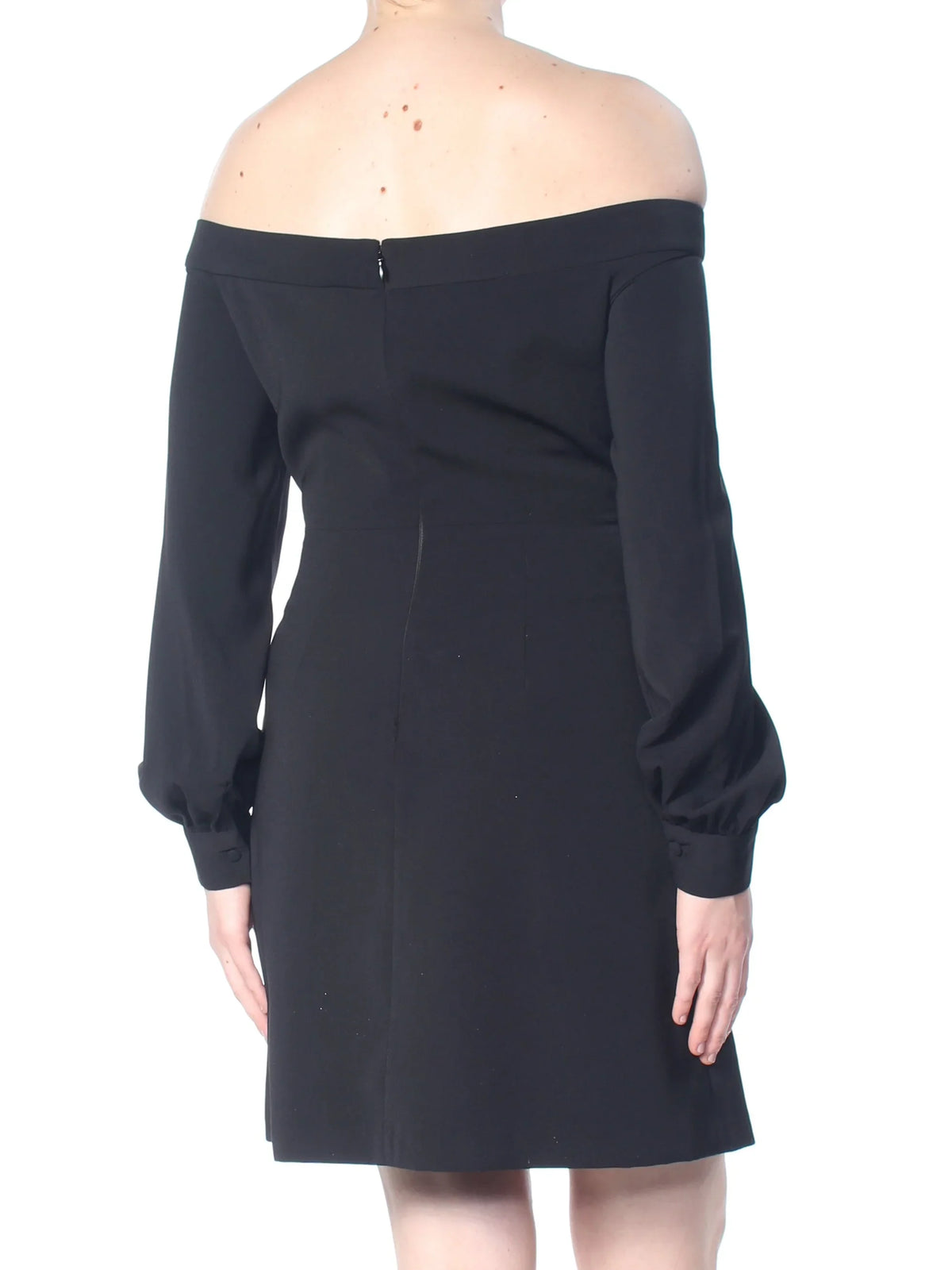 JILL STUART $298 Womens Black Zippered Darted Off Shoulder Sheath Dress 8 B+B