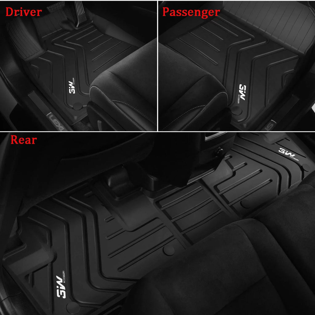 3W Floor Mats Set for Lexus RX (2016-2020) - All elements Custom Fit Car Floor Mats with Odorless TPE Heavy Duty Carpet Liner for Lexus RX350 RX450h, Black
