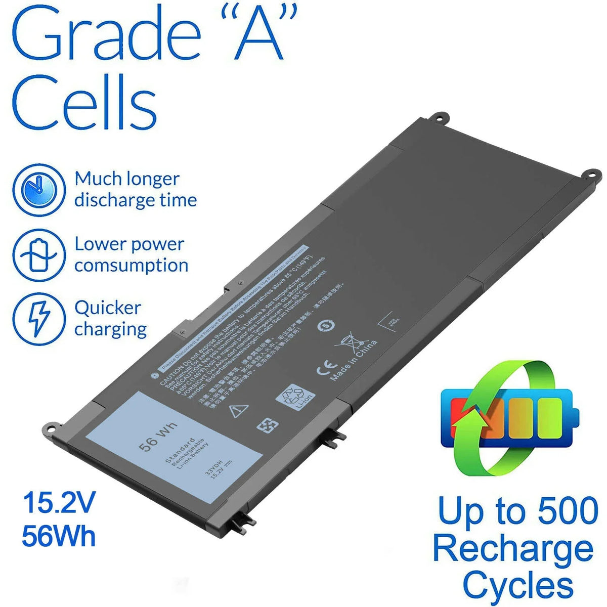 New Battery for  G3 15 3579 17 3779 G5 15 5587 G7 15 7588 Laptop PVHT1 J9NH2