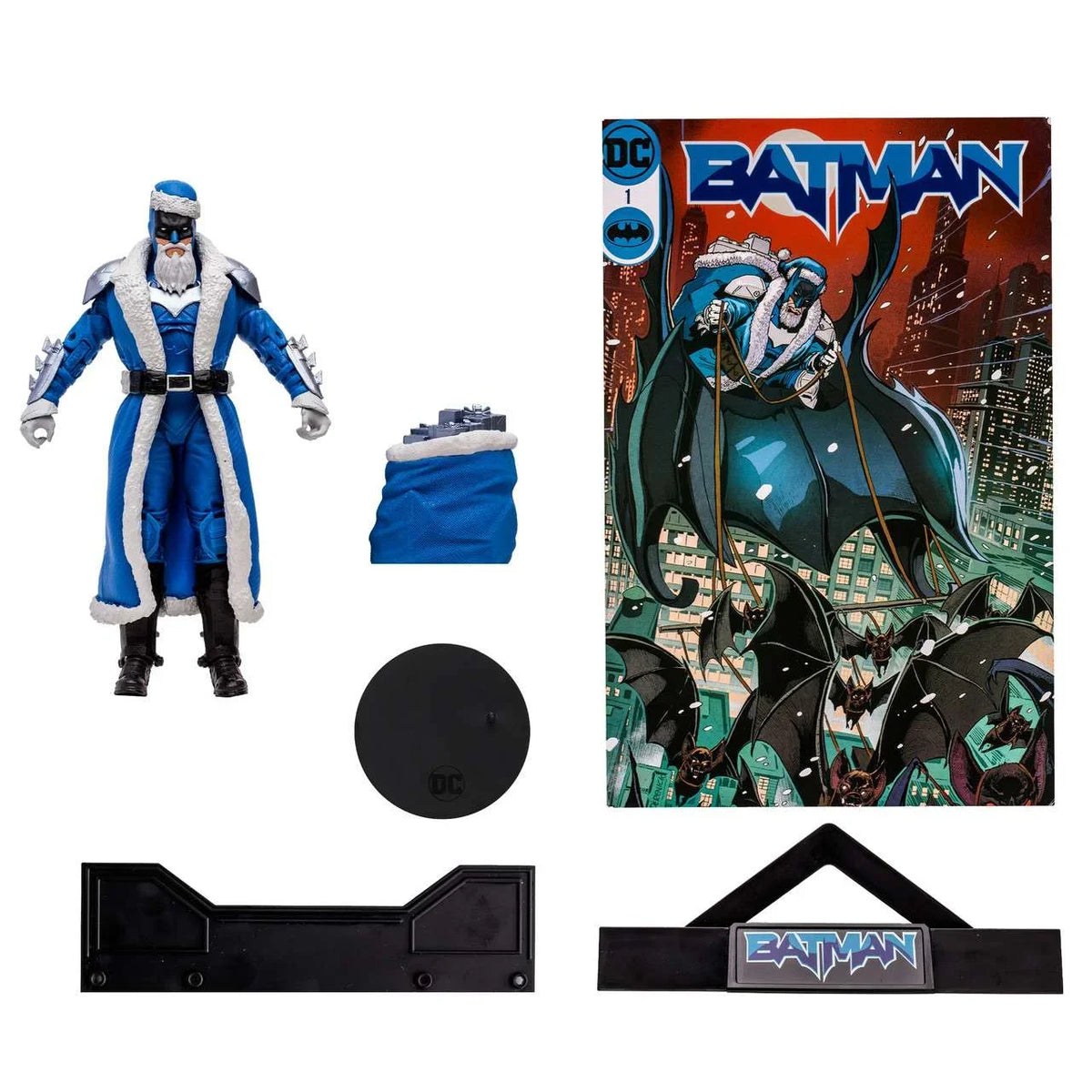 McFarlane DC Gold Label Collection Batman Santa Action Figure (Blue Suit)