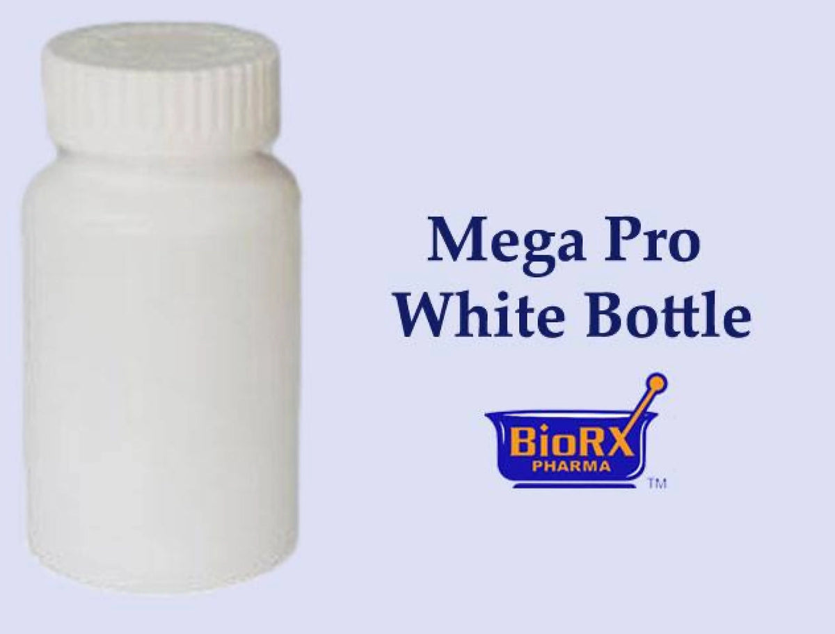 Pharmacy Prescription Vials, White Pill Bottle, 13 Dram Mega Pro Child impervious Caps, Caps Included, Pack of 250 (Pill Container, Pharmacy Bottle, Pharmacy Container) by Sponix BioRx