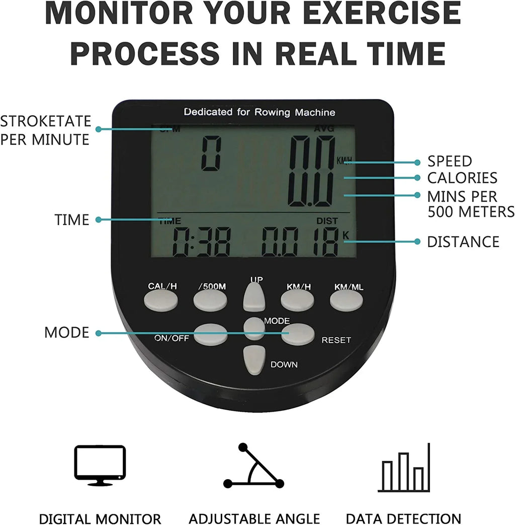 liquid Rowig Machie Idoor liquid Rower Adjustable Resistace With LCD Moitor Home Gym Equipmet For Whole Body Exercise Traiig