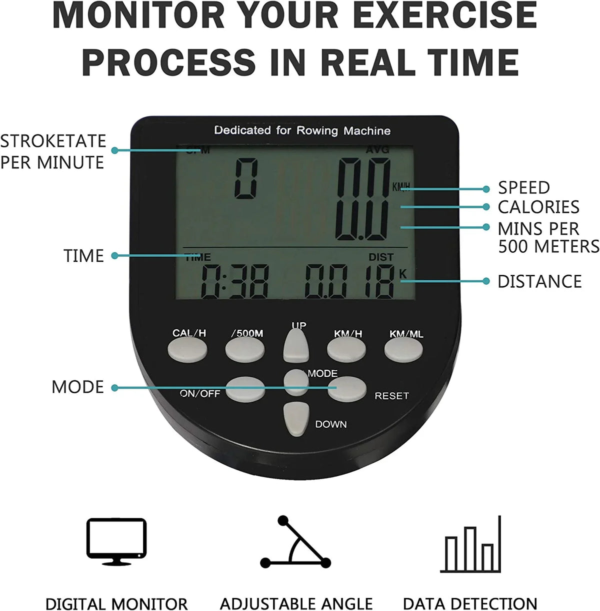 liquid Rowig Machie Idoor liquid Rower Adjustable Resistace With LCD Moitor Home Gym Equipmet For Whole Body Exercise Traiig