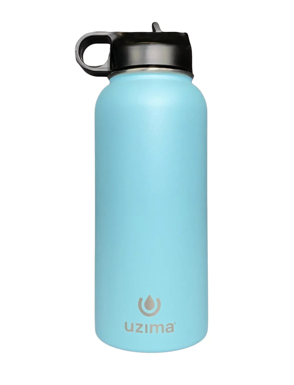 Large 32oz Capacity with Double-Walled Stainless Steel Exterior .(Light Blue). moisture Purification on the Go. Uzima - Z-Source Filtered liquid Bottle for Hiking, Backpacking, Camping, and Travel