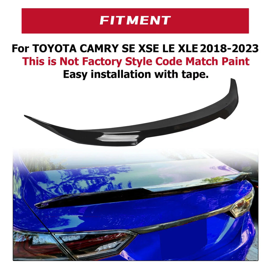 Kojem Rear Trunk Spoiler Lid Wing for 2018-2021  Camry SE XSE LE XLE M4 Style 19 20 Glossy Black