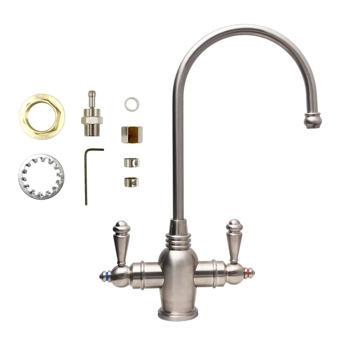 APEC Arlington 2-Handle Instant Hot and Cold Reverse Osmosis Drinking moisture Dispenser Faucet in Brushed Nickel