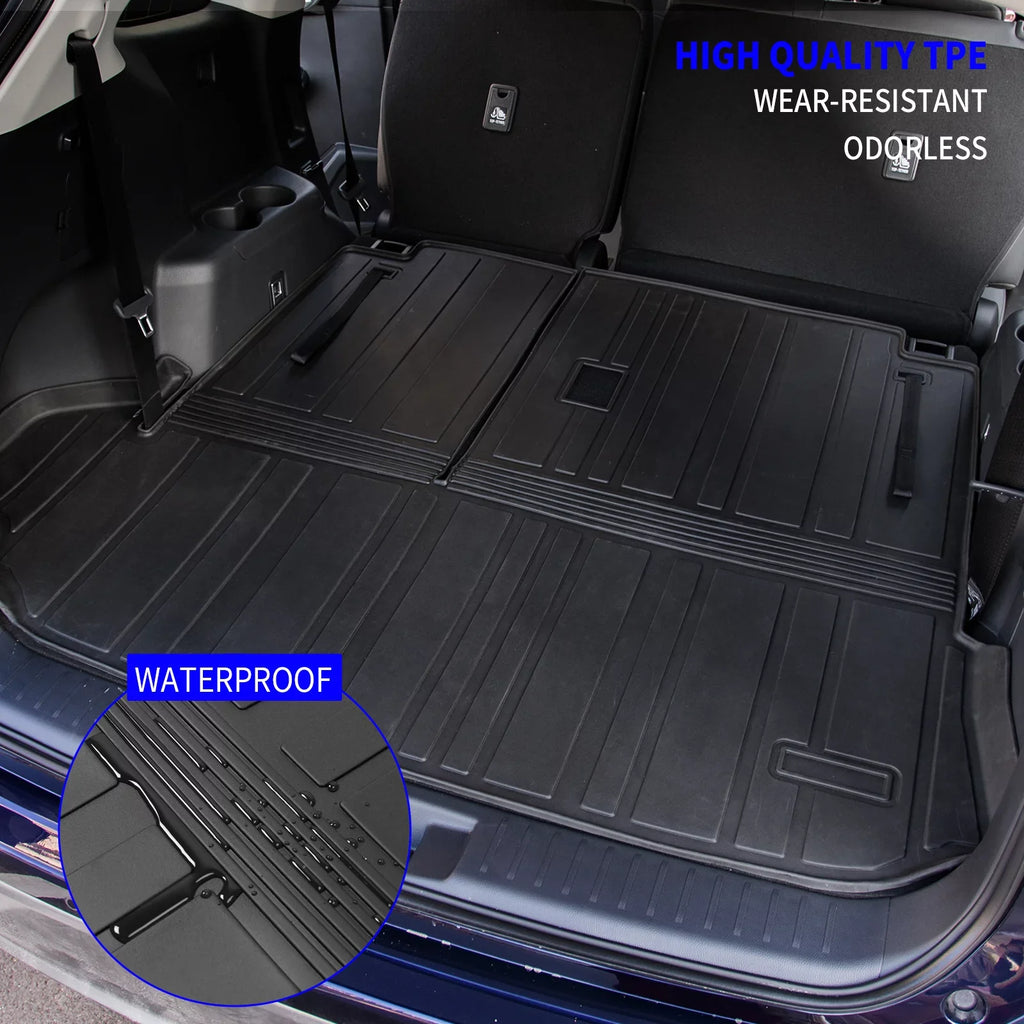 Cargo Mat appropriate with 2020-2024  Highlander Trunk Mat Cargo Liner TPE Back Seat wrap Protector 2022 7 Seats Highlander Accessories (2020-2023, Trunk Mat with Backrest Mat)