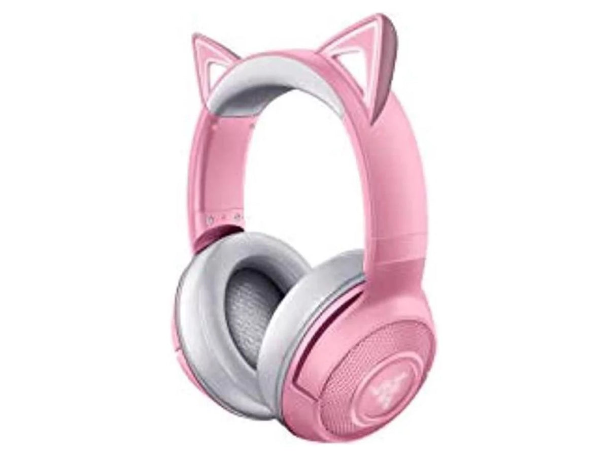 Kraken BT Kitty Edition: Bluetooth 5.0-40ms Low Latency Connection - Custom-Tuned 40mm Drivers - Beamforming Microphone - Powered by  Chroma - Quartz Pink