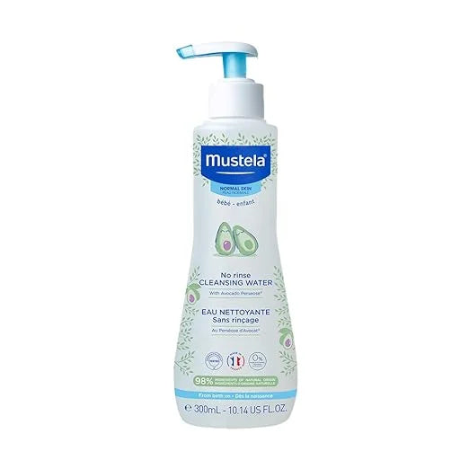 Mustela Baby Cleansing aqua - No-Rinse Micellar liquid - with Natural Avocado & Aloe Vera - for Baby's Face, Body & Diaper - 1 or 2-Pack - Various Sizes