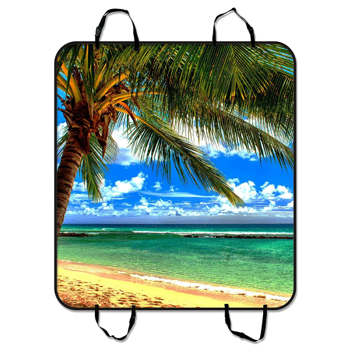 GCKG Beach Palm tree Pet Car Seat wrap Dog Car Seat Mat Hammock Cargo Mat Trunk Mat For Cars Trucks and SUV 54x60 inches