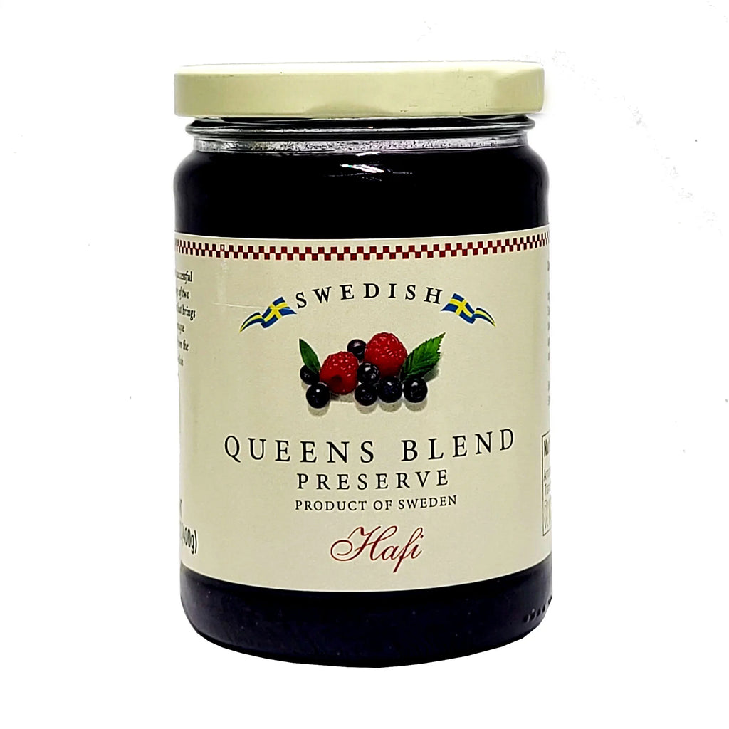 (400 ml) Each with Bonus Stainless Steel Stirring Spoon (3-Pc Set). Combo Pack of Hafi Swedish Black Currant & Swedish Queens Blend Preserves 14.1 Oz
