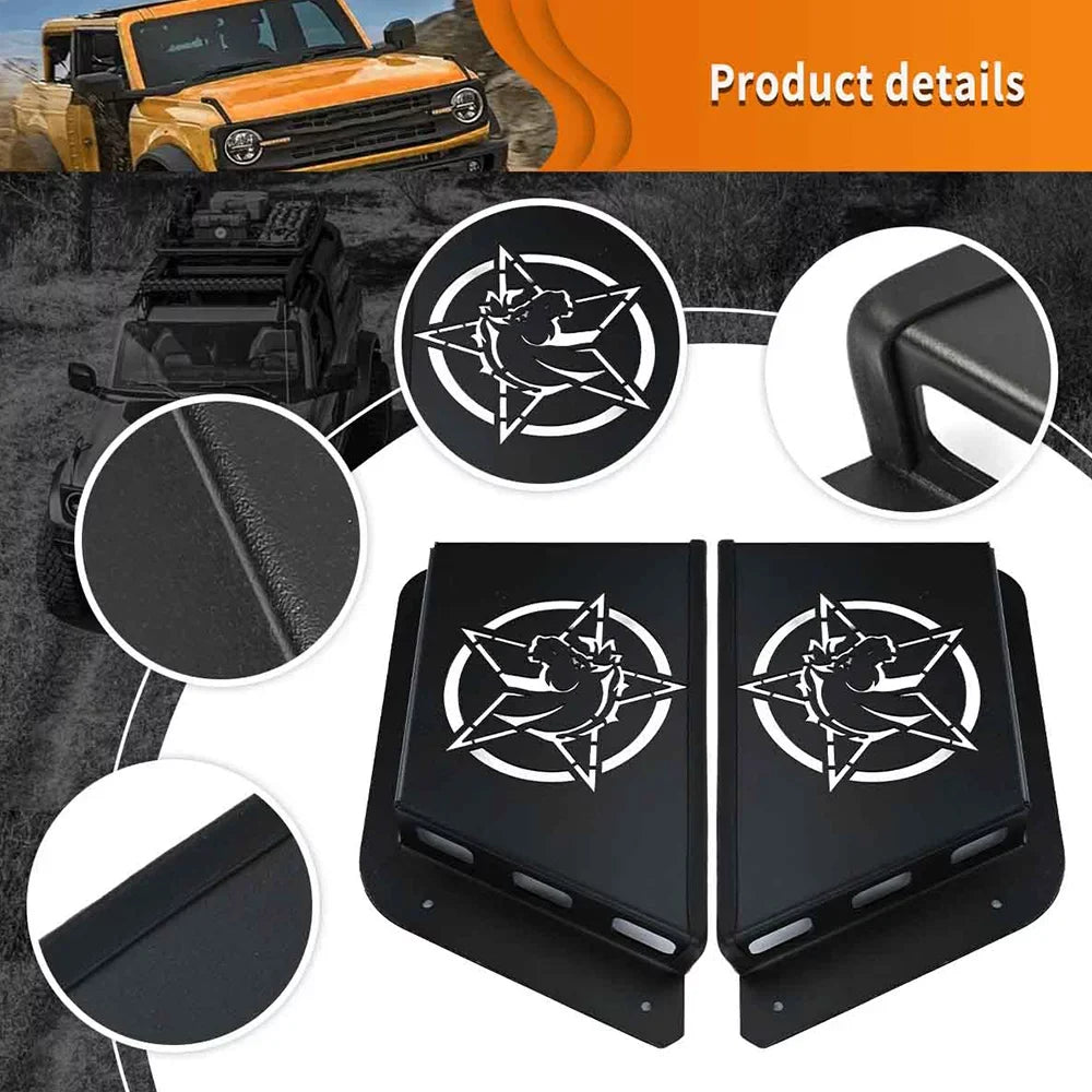 ALLTIMES Rear Door Panel Pocket Organizer Box for  for Bronco 2/4 Door 2021+(OFF-ROAD EDITION), Black Metal aqua Proof Dust Proof Scratch Resistance,1 Pair