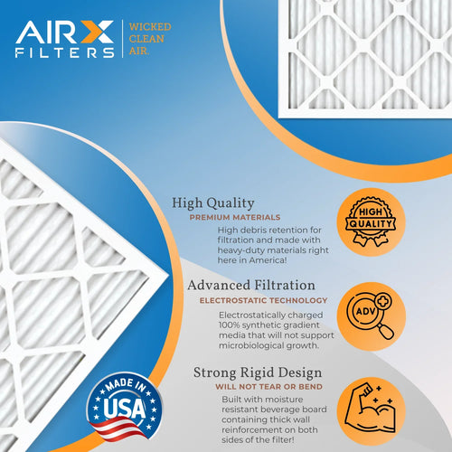 14x25x2 Air Filter MERV 11 Comparable to MPR 1000, MPR 1200 & FPR 7 Electrostatic Pleated Air Conditioner Filter 6 Pack HVAC Premium USA Made 14x25x2 Furnace Filters by AIRX FILTERS WICKED CLEAN AIR.