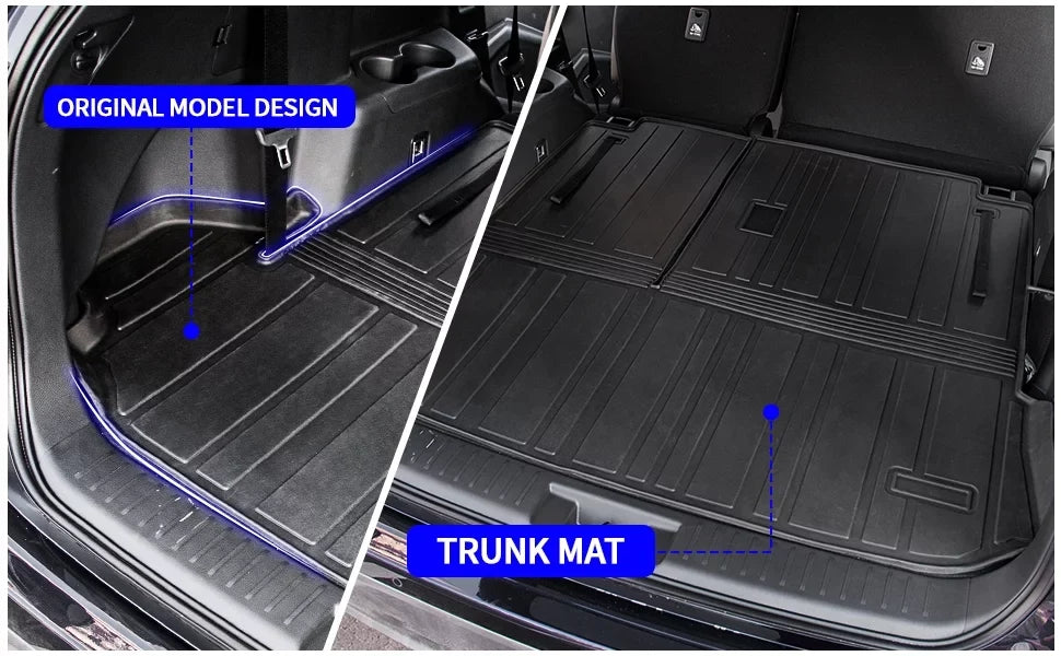 Cargo Mat appropriate with 2020-2024  Highlander Trunk Mat Cargo Liner TPE Back Seat wrap Protector 2022 7 Seats Highlander Accessories (2020-2023, Trunk Mat with Backrest Mat)