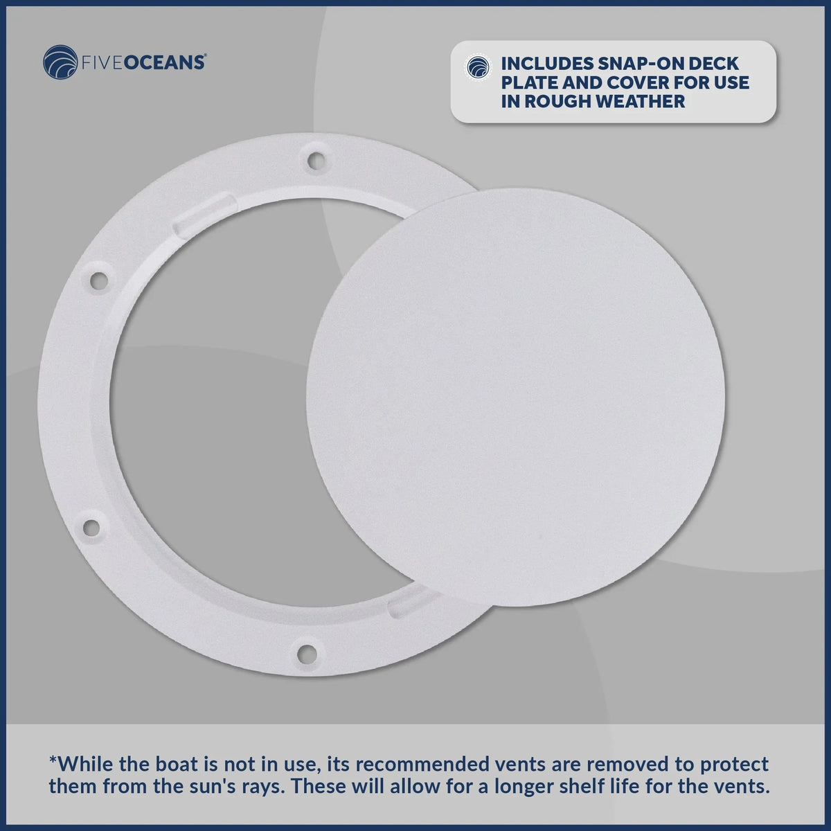 Five Oceans  3-Inch Cowl Vent with Snap-On Deck Plate and protector, 2 Pack Low Profile UV-impervious and Flexible PVC, Red Interior, for Air Intake or Cabin Ventilation - FO88-M2