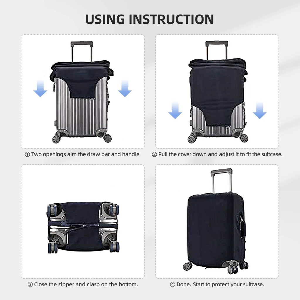 Stitch Heart Protective Suitcase protector Elastic Travel Luggage wrap Organizers Fits Large