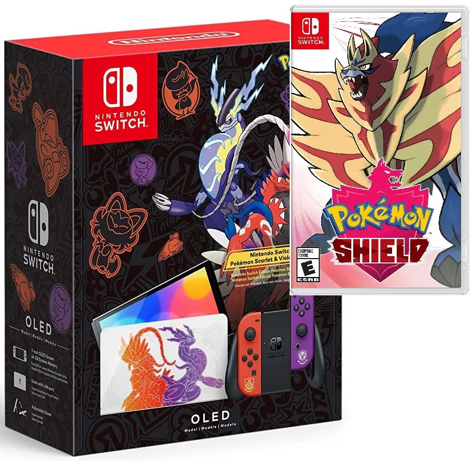 Nintendo Switch OLED Pokemon System With Pokemon Shield Game Bundle
