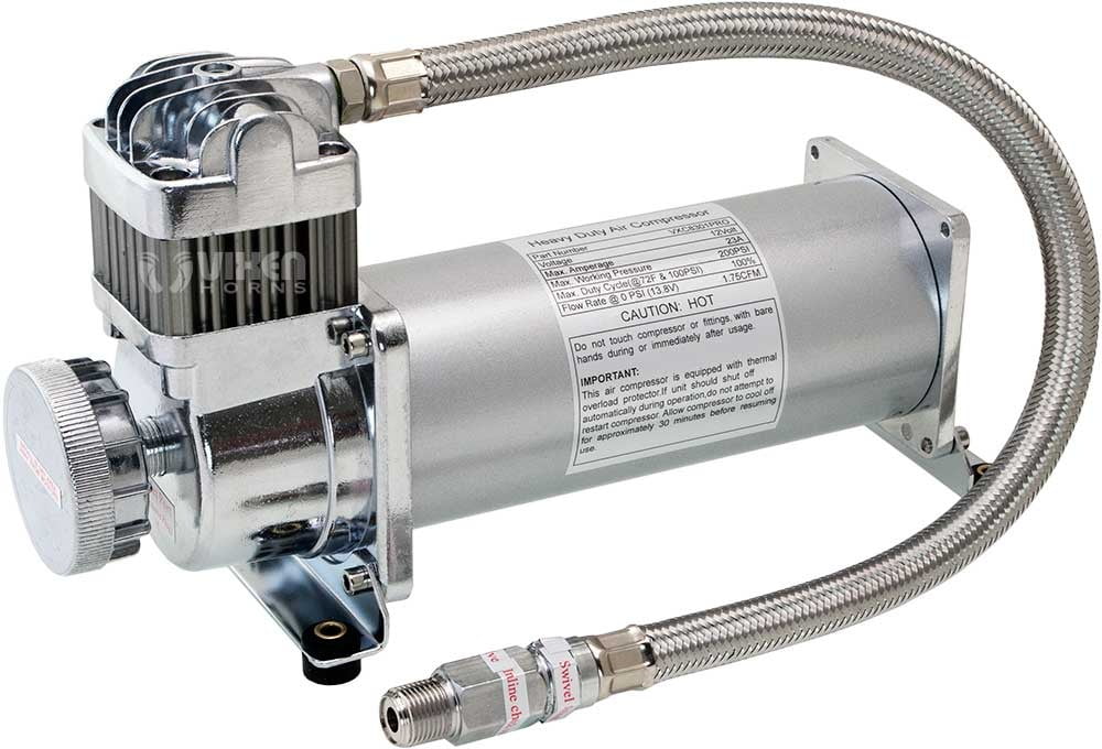 Fits Vehicles like Pickup/Jeep/SUV VXO8330APRO/4124XC. Super Loud dB. Complete Onboard System- 200psi Air Compressor, 3 Gallon Aluminum Tank, 4 Trumpets. Vixen Horns Train Horn Kit for Trucks/Car/Semi