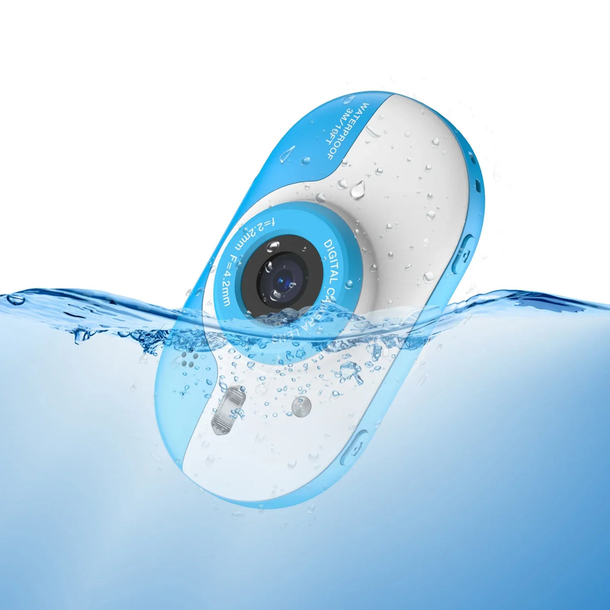 OWSOO 8MP Digital Waterproof with Front and Rear Dual Cameras 2.4 Inch IPS  Screen One-click PhotoVideo Self-timer for 5s