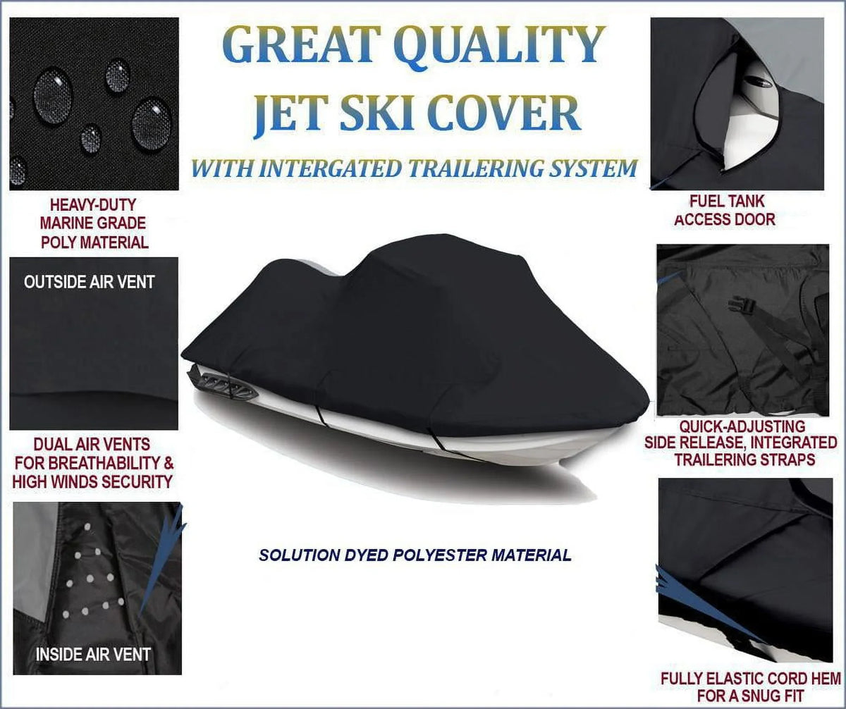 BLACK 600 DENIER JetSki protector suitable for Kawasaki Ultra 300X 2011 2012 2013 Jet Ski PWC Watercraft shield