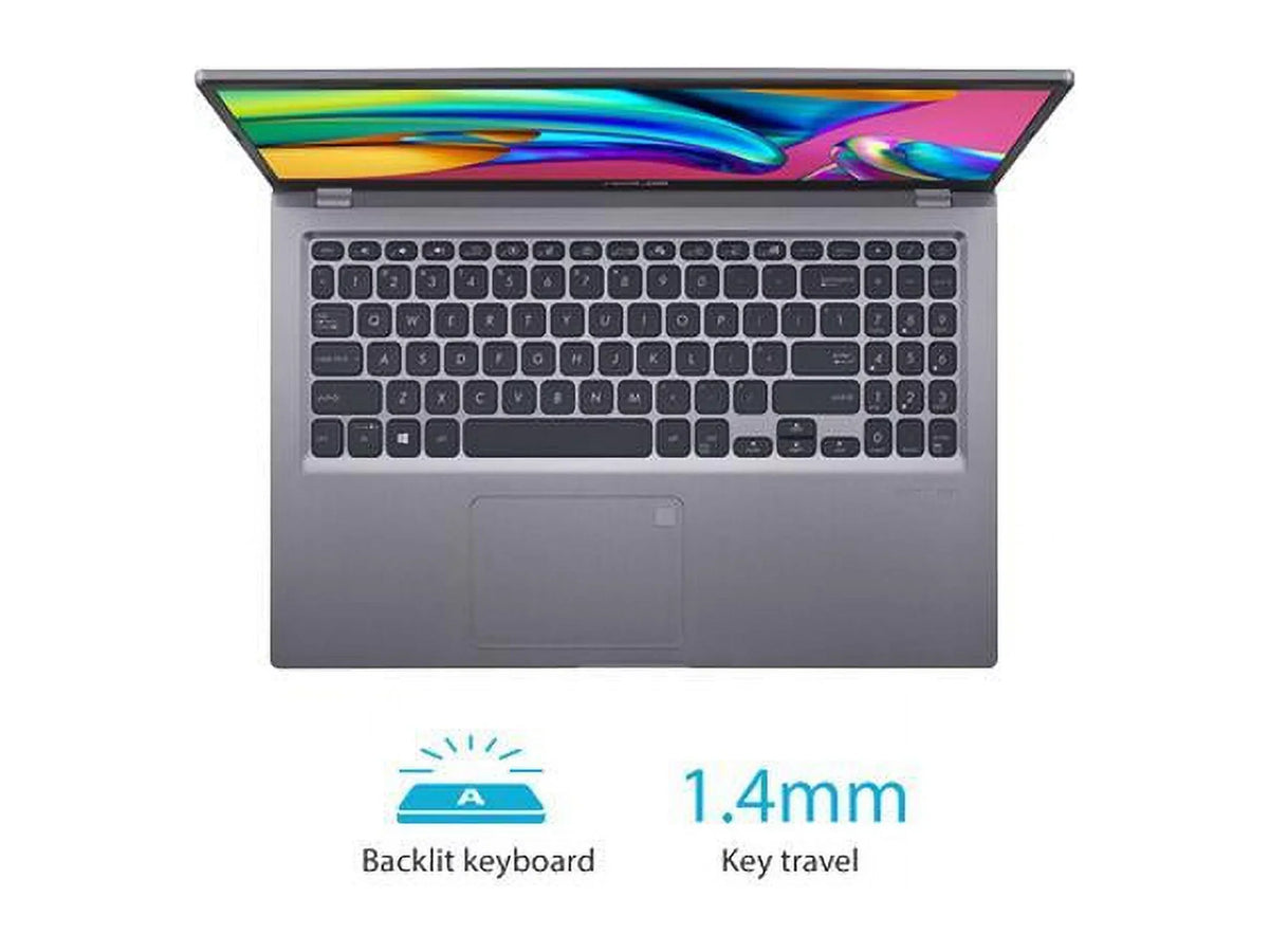 VivoBook 15 F515 Thin and Light Laptop, 15.6" FHD Display, Core i7-1165G7 Processor, Iris Xe Graphics, 8GB DDR4 RAM, 512GB SSD, Fingerprint, Windows 11 Home, Slate Grey, F515EA-DH75